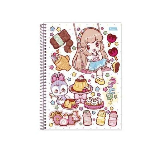 Caderno Universitário Doll 80 folhas - Foroni Caderno Universitário Doll 80 folhas - Foroni