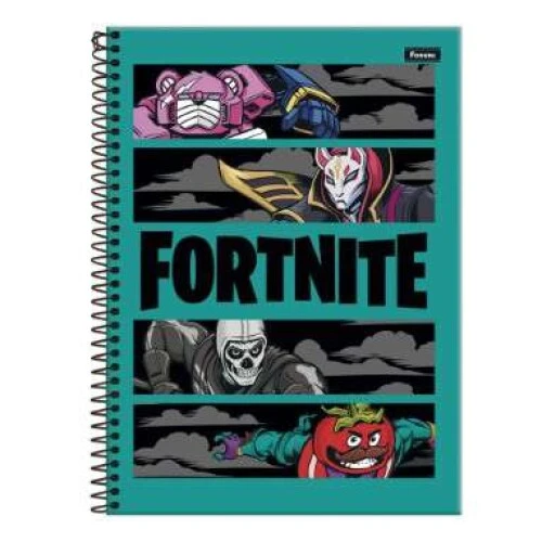 Caderno Universitário Fortnite 1 matéria 80 Folhas - Foroni