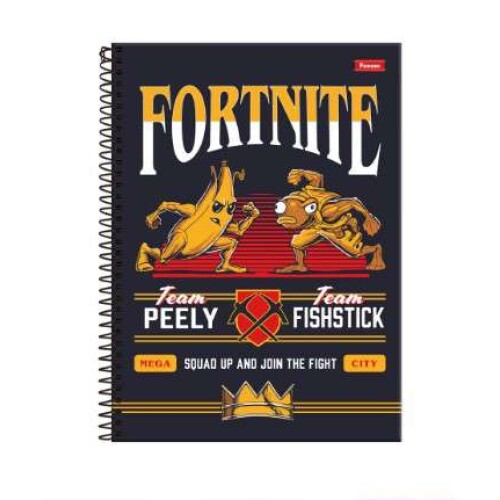 Caderno Universitário Fortnite 1 matéria 80 Folhas - Foroni