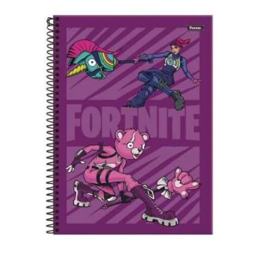 Caderno Universitário Fortnite 1 matéria 80 Folhas - Foroni