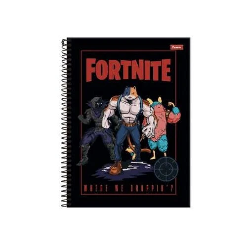 Caderno Universitário Fortnite 10 matérias 160 Folhas - Foroni
