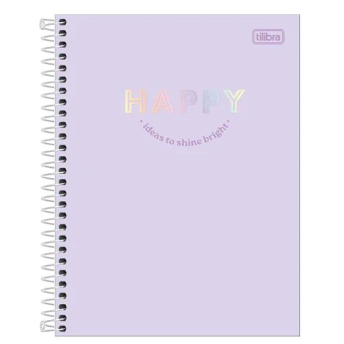 Caderno Universitário Happy 16 Materias 256 Folhas - Tilibra