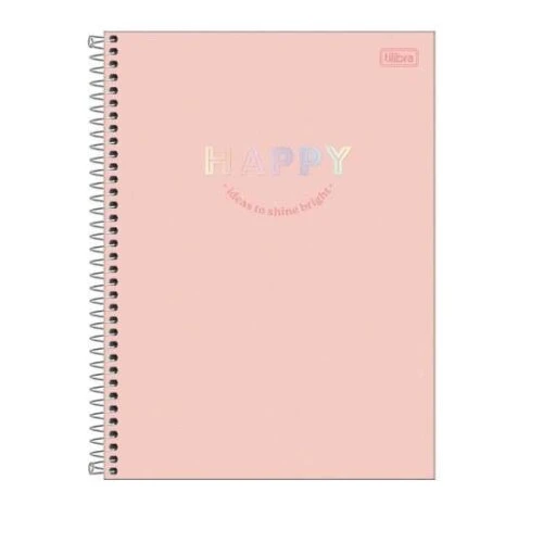 Caderno Universitário Happy Pastel 160 folhas - Tilibra Caderno Universitário Happy Pastel 160 folhas - Tilibra