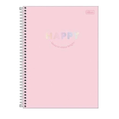 Caderno Universitário Happy Pastel 160 folhas - Tilibra Caderno Universitário Happy Pastel 160 folhas - Tilibra