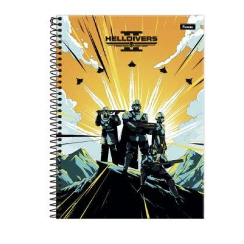 Caderno Universitário Helldivers 2- 1 matéria 80 Folhas Foroni