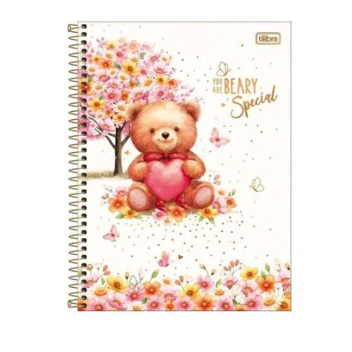 Caderno Universitario Love Bears matéria 80 Folhas - Tilibra