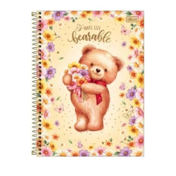 Caderno Universitario Love Bears matéria 80 Folhas - Tilibra