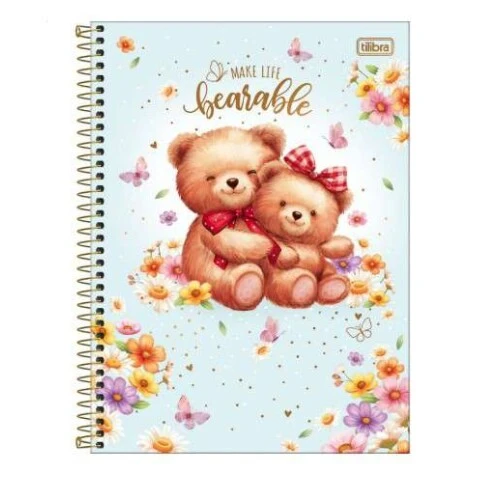 Caderno Universitario Love Bears matéria 80 Folhas - Tilibra