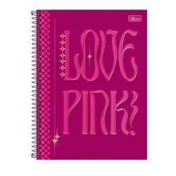 Caderno Universitário Love Pink 10 Materias 160 folhas - Tilibra