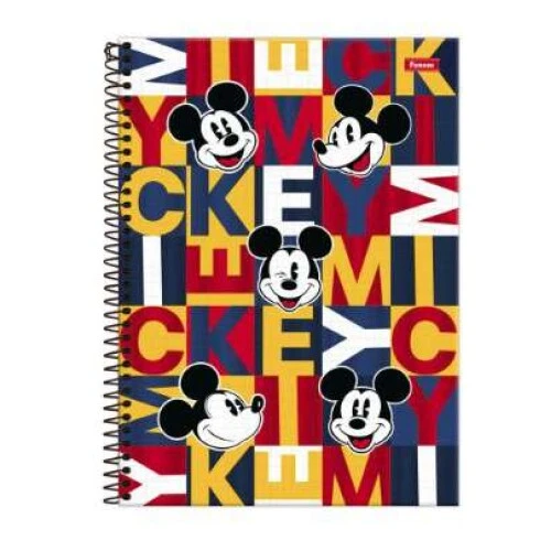 Caderno Universitário Mickey Mouse 80 Folhas - Foroni Caderno Universitário Mickey Mouse 80 Folhas - Foroni