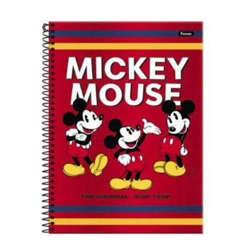 Caderno Universitário 10 matéria Mickey Mouse 160 Folhas  Foroni