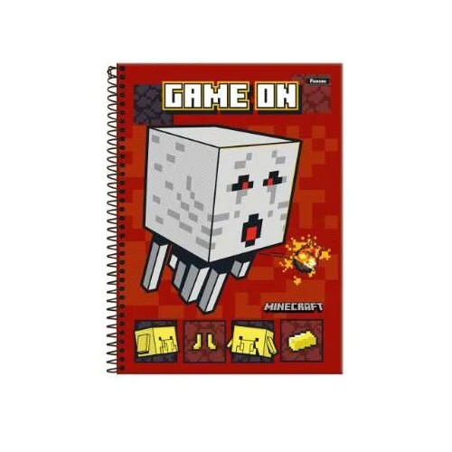 Caderno Universitário Minecraft 1 matéria 80 Folhas - Foroni