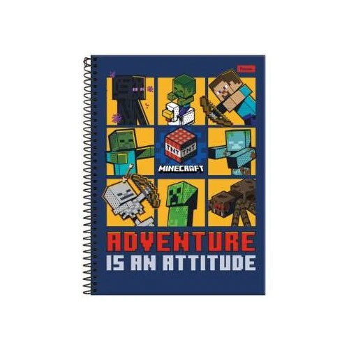 Caderno Universitário Minecraft 1 matéria 80 Folhas - Foroni