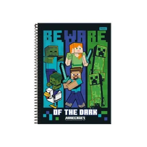 Caderno Universitário Minecraft 1 matéria 80 Folhas - Foroni