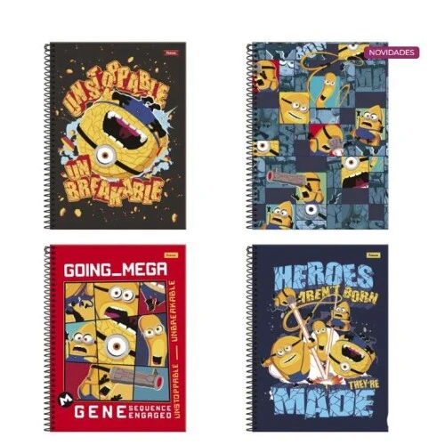 Caderno Universitário Minions 1 matéria 80 Folhas - Foroni