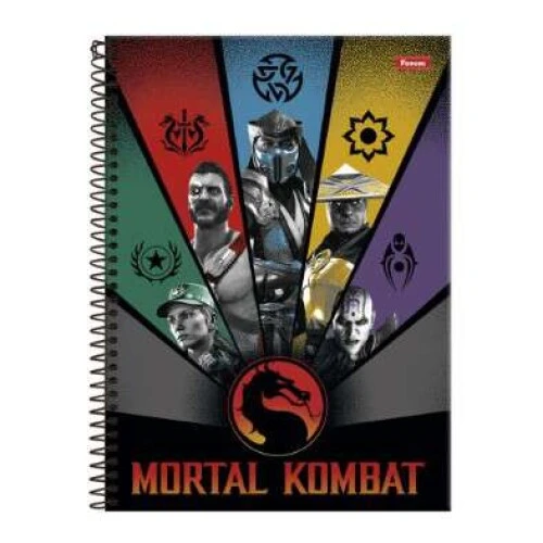 Caderno Universitário Mortal Kombat 80 Folhas - Foroni Caderno Universitário Mortal Kombat 80 Folhas - Foroni