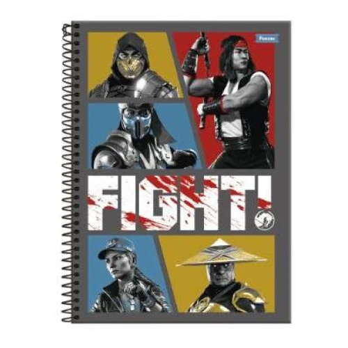 Caderno Universitário Mortal Kombat 80 Folhas - Foroni Caderno Universitário Mortal Kombat 80 Folhas - Foroni