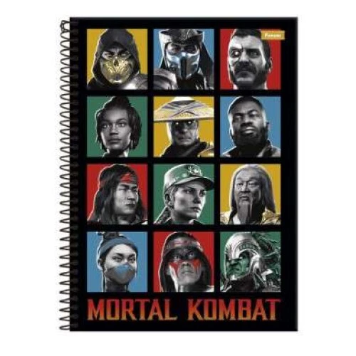 Caderno Universitário Mortal Kombat 80 Folhas - Foroni Caderno Universitário Mortal Kombat 80 Folhas - Foroni