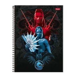 Caderno Universitário 15 matérias Mortal Kombat 240 Folhas  Foroni