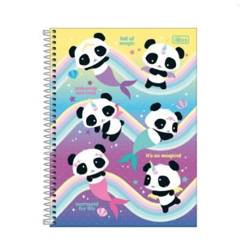 Caderno Universitário Lovely Friend Panda 101 160 folhas - Tilibra