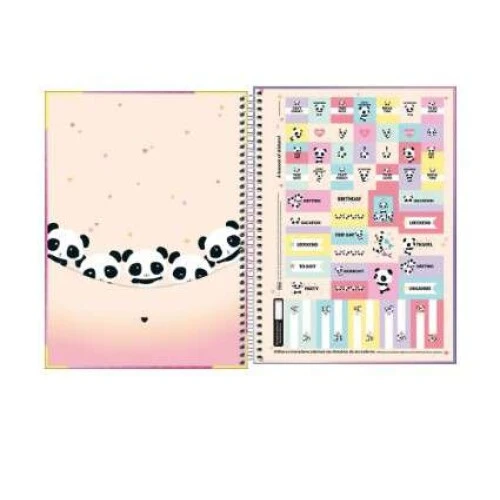 Caderno Universitário Lovely Friend Panda 101 160 folhas - Tilibra