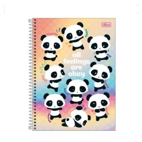 Caderno Universitário Lovely Friend Panda 101 160 folhas - Tilibra