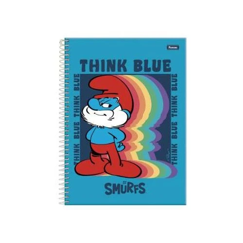 Caderno Universitário Smurfs 1 matéria 80 Folhas - Foroni