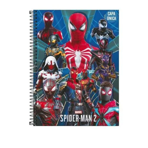 Caderno Universitário Spider-Man Game 2 1 matéria 80 Folhas - Tilibra