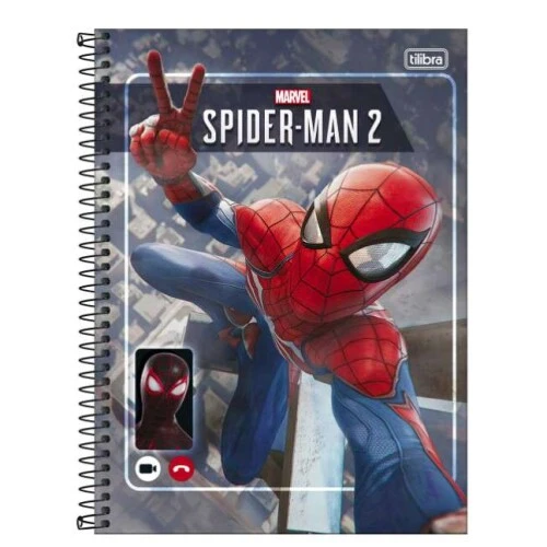 Caderno Universitário Spider-Man Game 2 1 matéria 80 Folhas - Tilibra