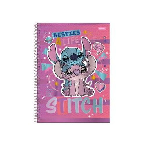 Caderno Universitário Stitch 1 matéria 80 Folhas - Foroni