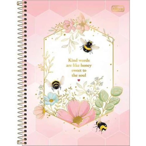 Caderno Universitário 1 Matéria Honey Bee 80 folhas - Tilibra