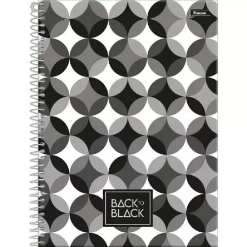 Caderno Universitário 1 matéria Back To Black 80 Folhas - Foroni