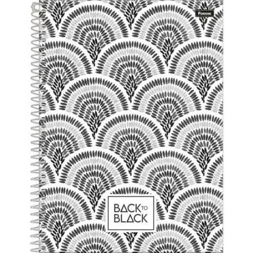Caderno Universitário 1 matéria Back To Black 80 Folhas - Foroni