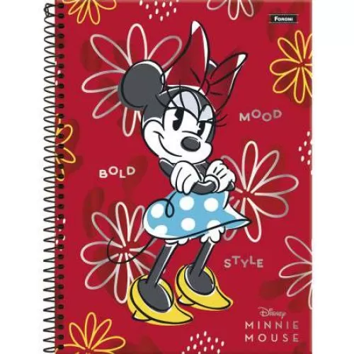 Caderno Universitário 1 matéria Minnie Mouse 80 Folhas - Foroni