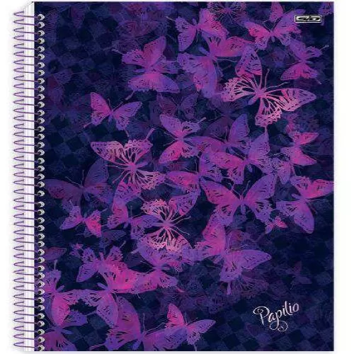 Caderno Universitário 10 Matérias Papilio 160 Folhas - São Domingos
