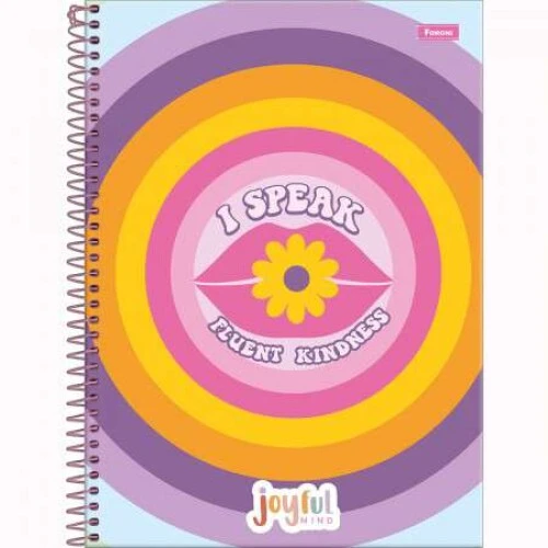 Caderno Universitário 10 matéria Joyful 160 Folhas  Foroni