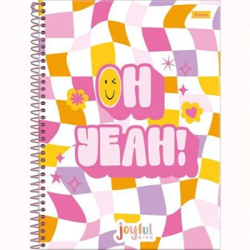 Caderno Universitário 10 matéria Joyful 160 Folhas  Foroni