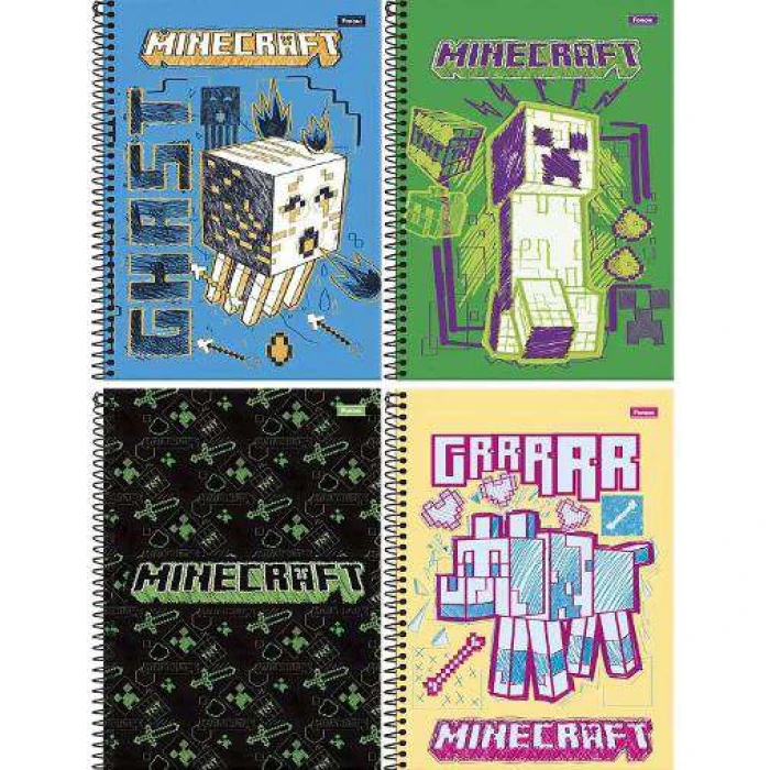 Caderno Cartografia Desenho Minecraft 80 folhas - Foroni