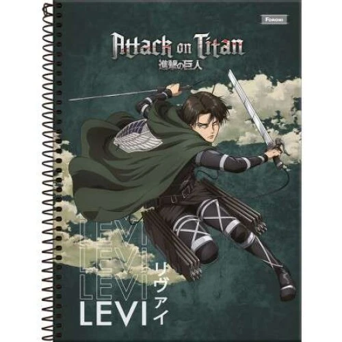 Caderno Universitário 1 matéria Attack on Titan 80 Folhas  Foroni