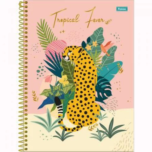 Caderno Universitário Tropical Ferver 1 matéria 80 Folhas - Foroni