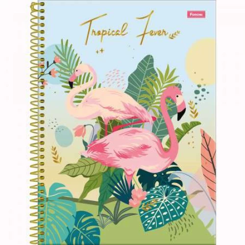 Caderno Universitário Tropical Ferver 1 matéria 80 Folhas - Foroni