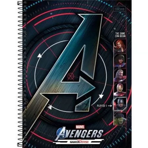 Caderno Universitário 10x1 Avengers 160 folhas - Tilibra