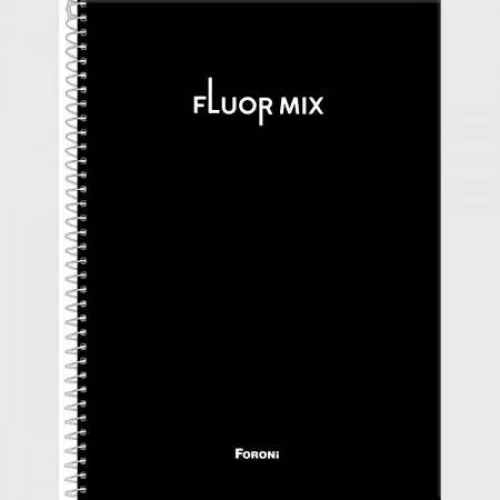 Caderno Universitário 101 Fluor Mix Preto 160 Folhas - Foroni