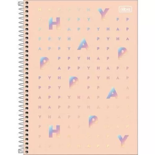 Caderno Universitário Happy Pastel 160 folhas - Tilibra