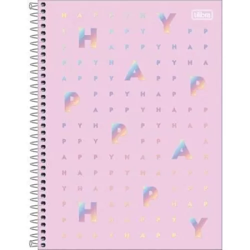 Caderno Universitário Happy Pastel 160 folhas - Tilibra