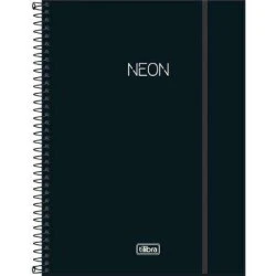 Caderno Universitário Neon Preto 101 160 folhas - Tilibra