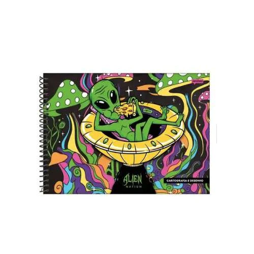 Caderno de Desenho Alien Nation 96 Folhas - Jandaia