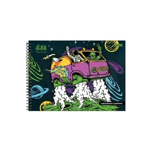 Caderno de Desenho Alien Nation 96 Folhas - Jandaia