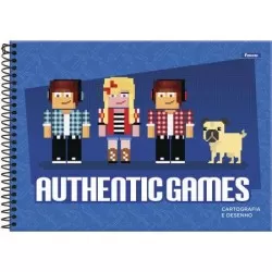 Caderno de Desenho Authentic Games 80 Folhas - Foroni