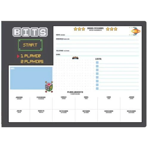 Caderno de Desenho Bits 80 Folhas - Jandaia Caderno de Desenho Bits 80 Folhas - Jandaia